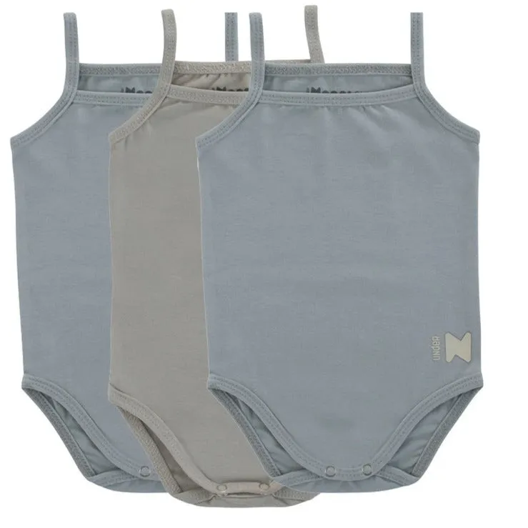 UnderNoggi Blue + Taupe Basic Baby Undershirt- Boy