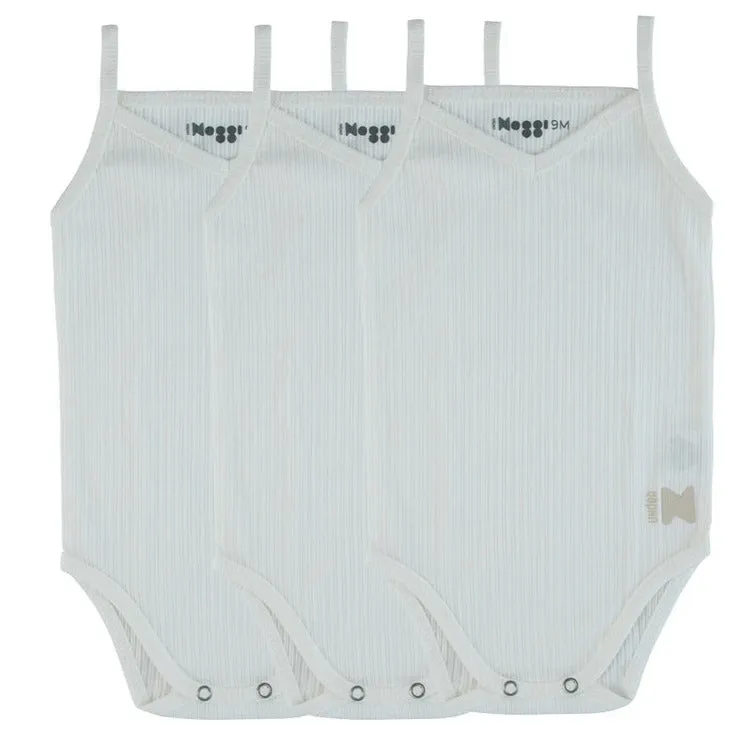 UnderNoggi White Ribbed Baby Undershirt- Boys