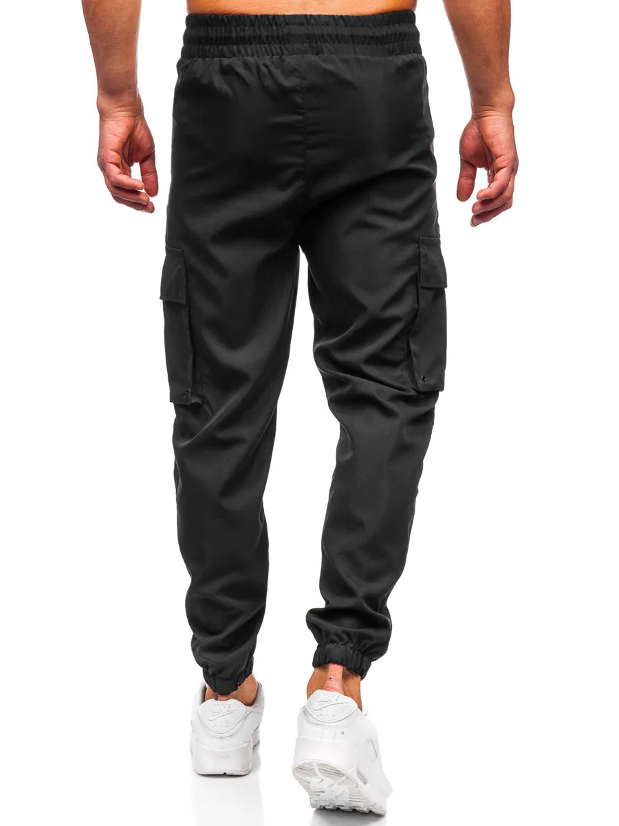 Uomo Joggers cargo Nero Bolf HSS298