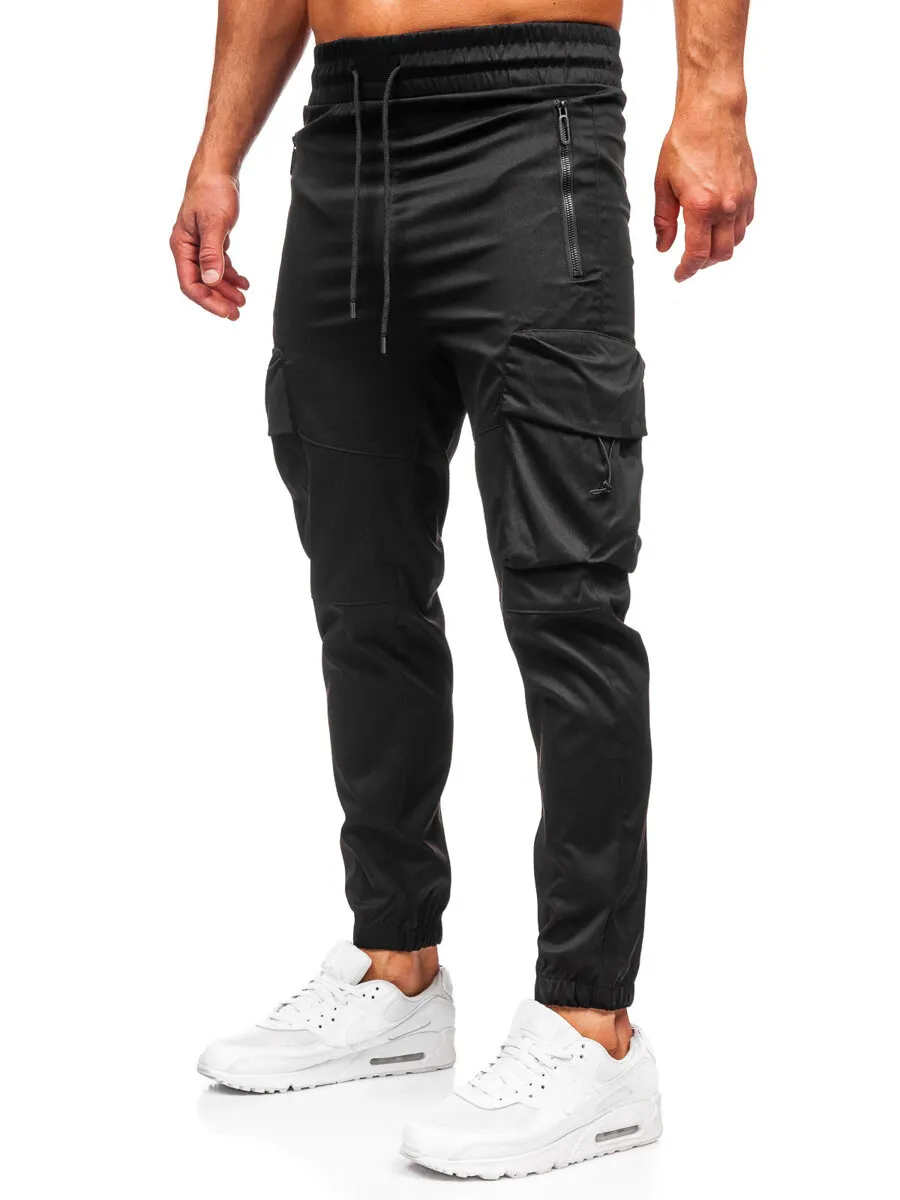 Uomo Joggers cargo Nero Bolf HSS299