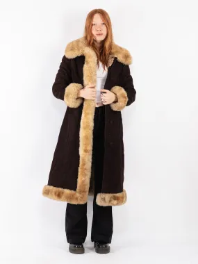 Vintage 70's Women Penny Lane Sheepskin Coat in Brown