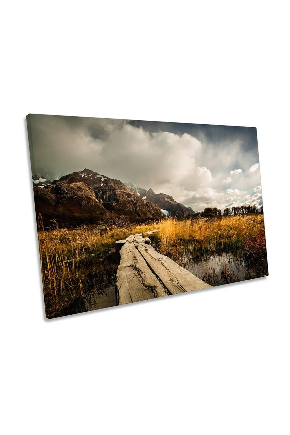 Wall Art & Pictures | Autumn Bridge Mountain Highlands Hiking Trek Canvas Wall Art Picture Print | CanvasGeeks