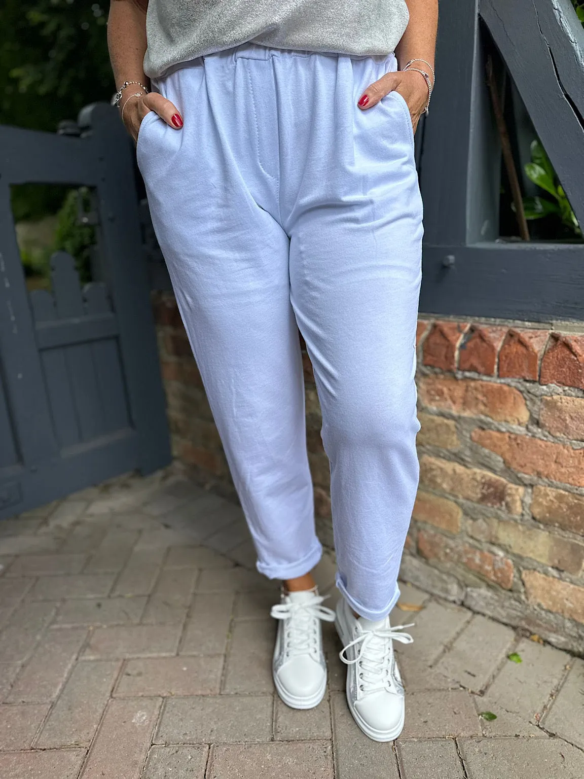 White Comfort Fit Jogger Amara