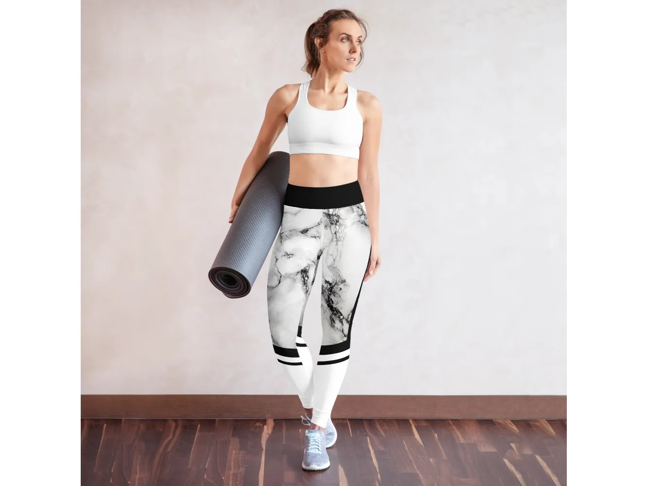 White Marble Leggings