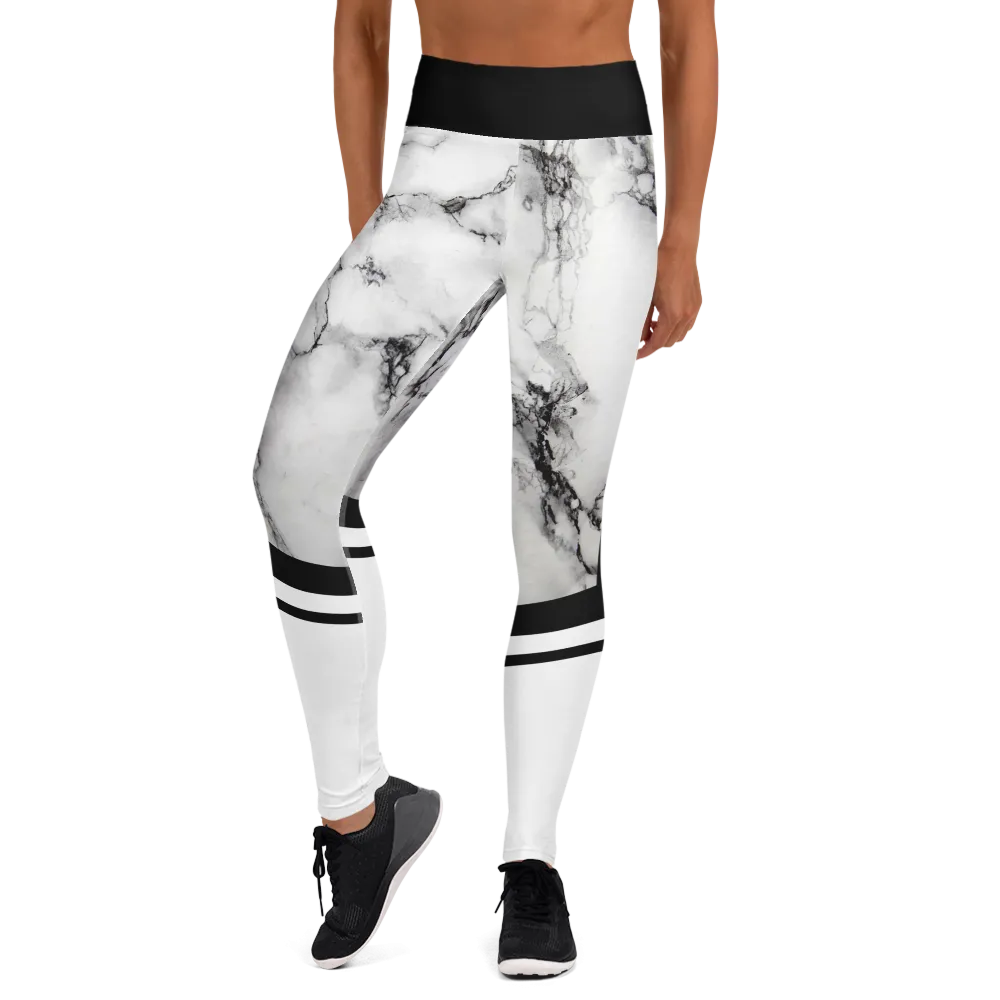 White Marble Leggings