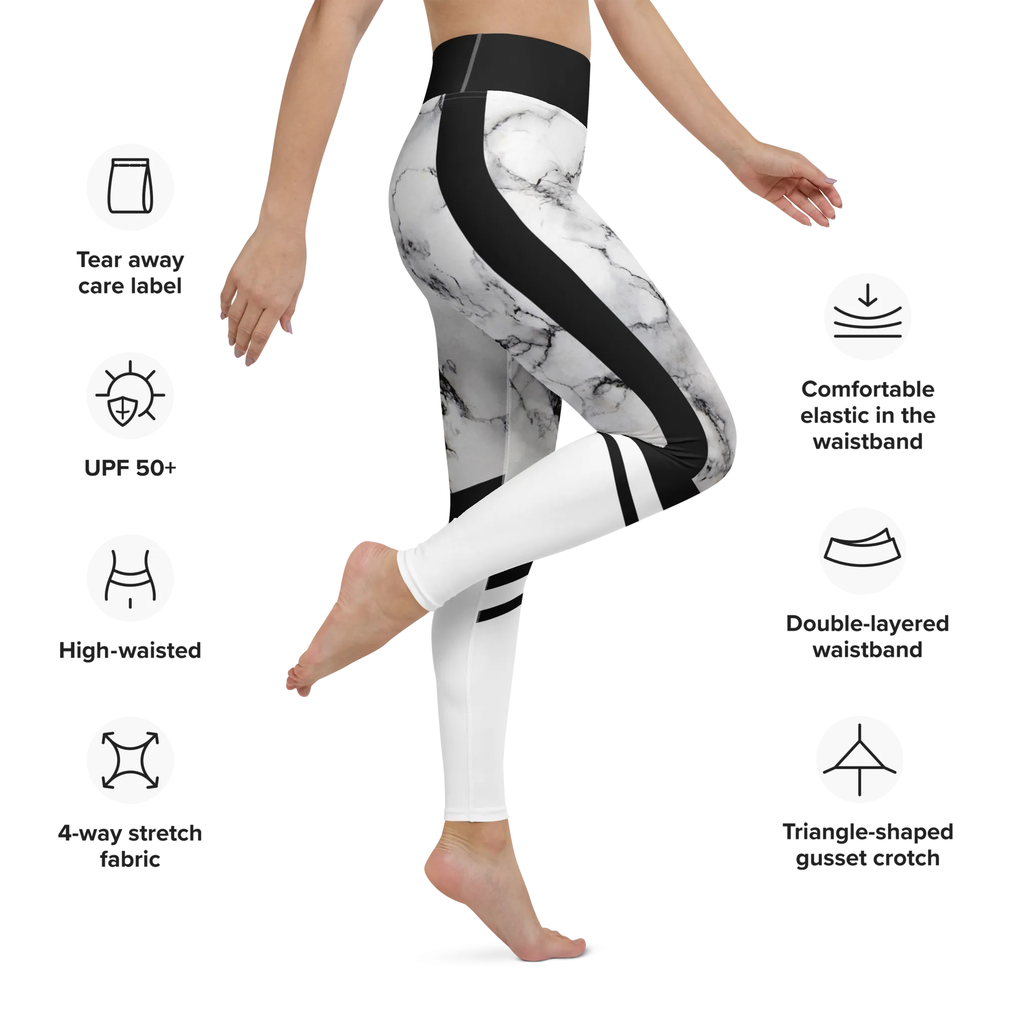 White Marble Leggings