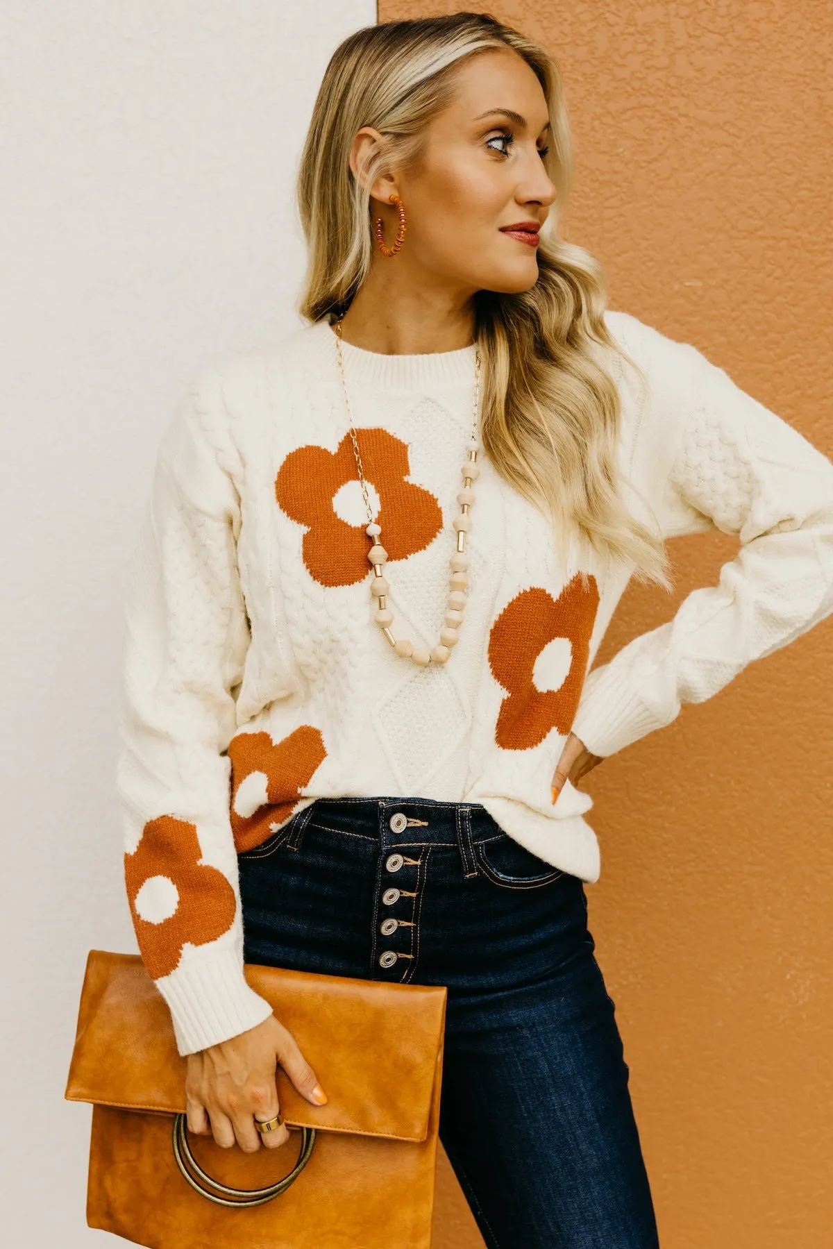 Wishlist | The Ansley Floral Cable Knit Sweater