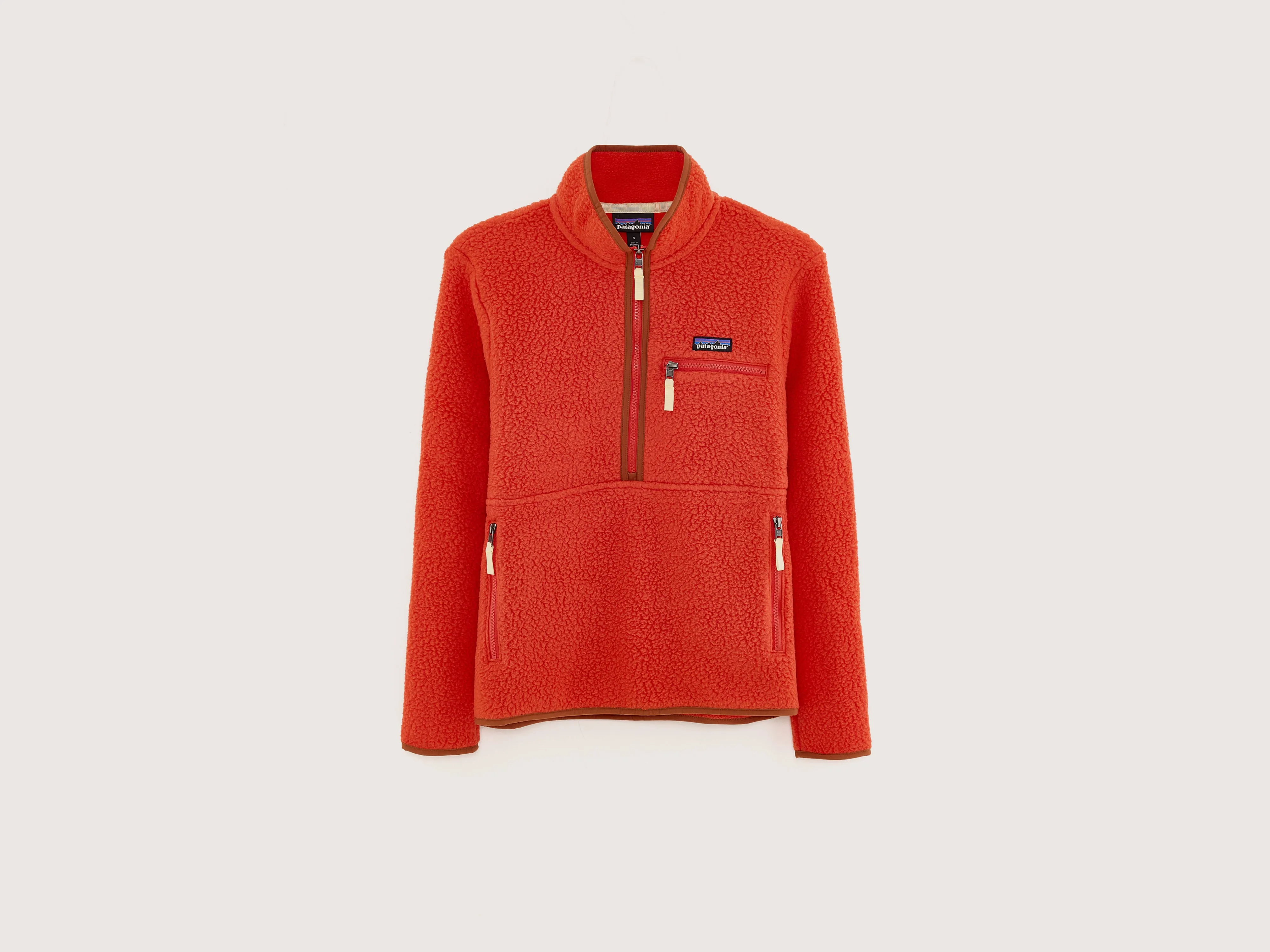 WOMEN'S RETRO PILE FLEECE MARSUPIAL PULLOVER (242 / W / RED)