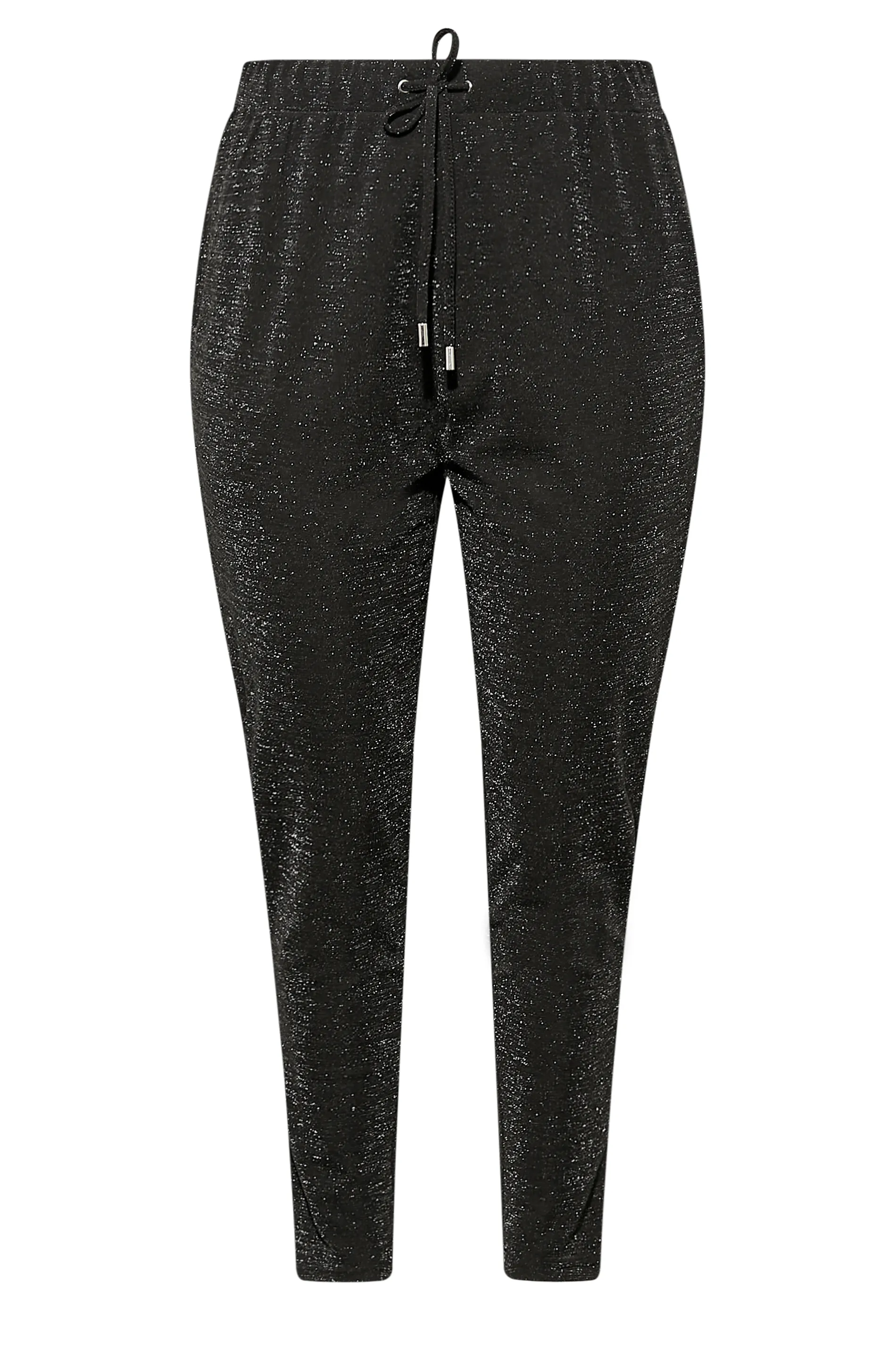 YOURS Curve Black Glitter Stretch Harem Joggers