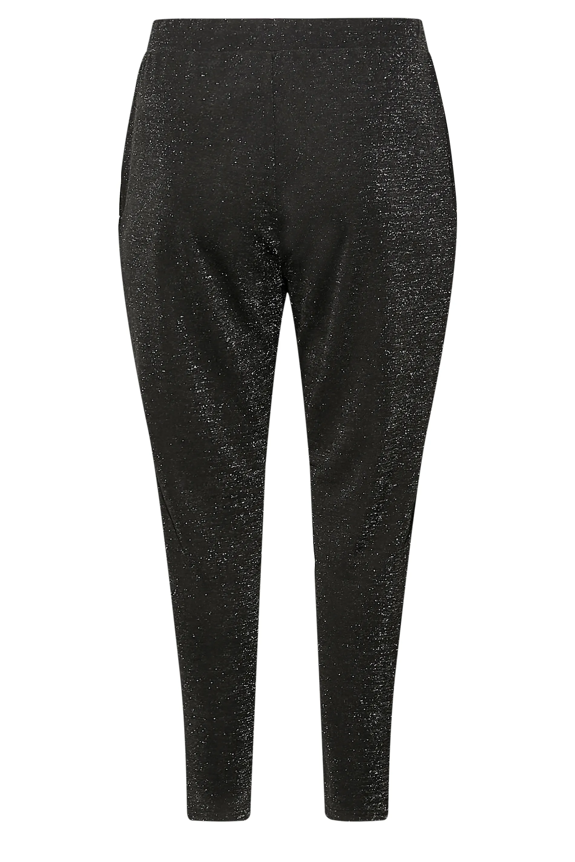 YOURS Curve Black Glitter Stretch Harem Joggers