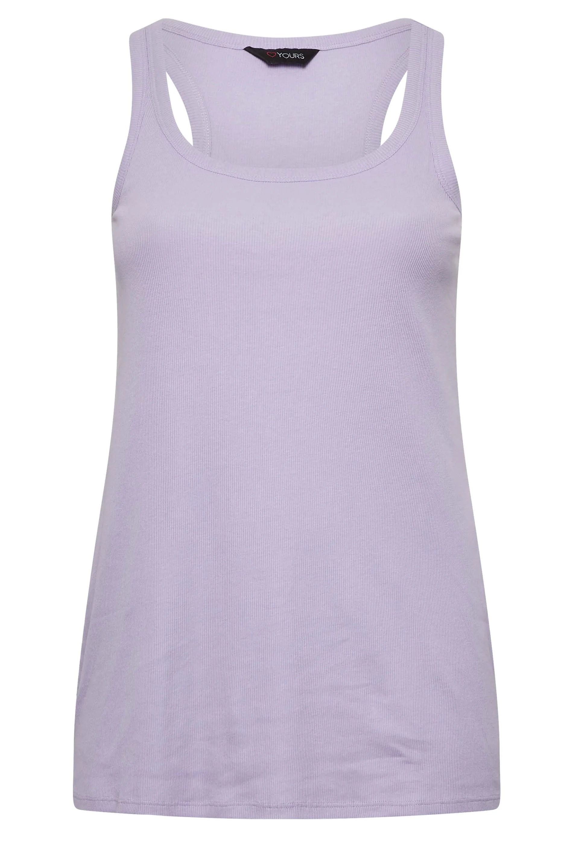 YOURS Curve Lilac Purple Ribbed Racer Back Vest Top