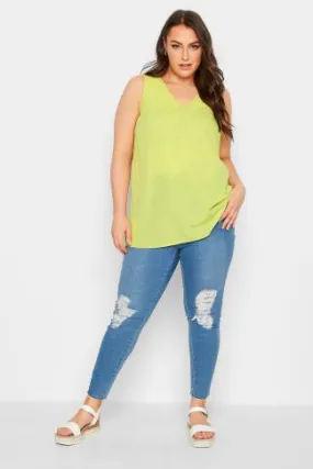 YOURS Curve Lime Green Cami Vest Top