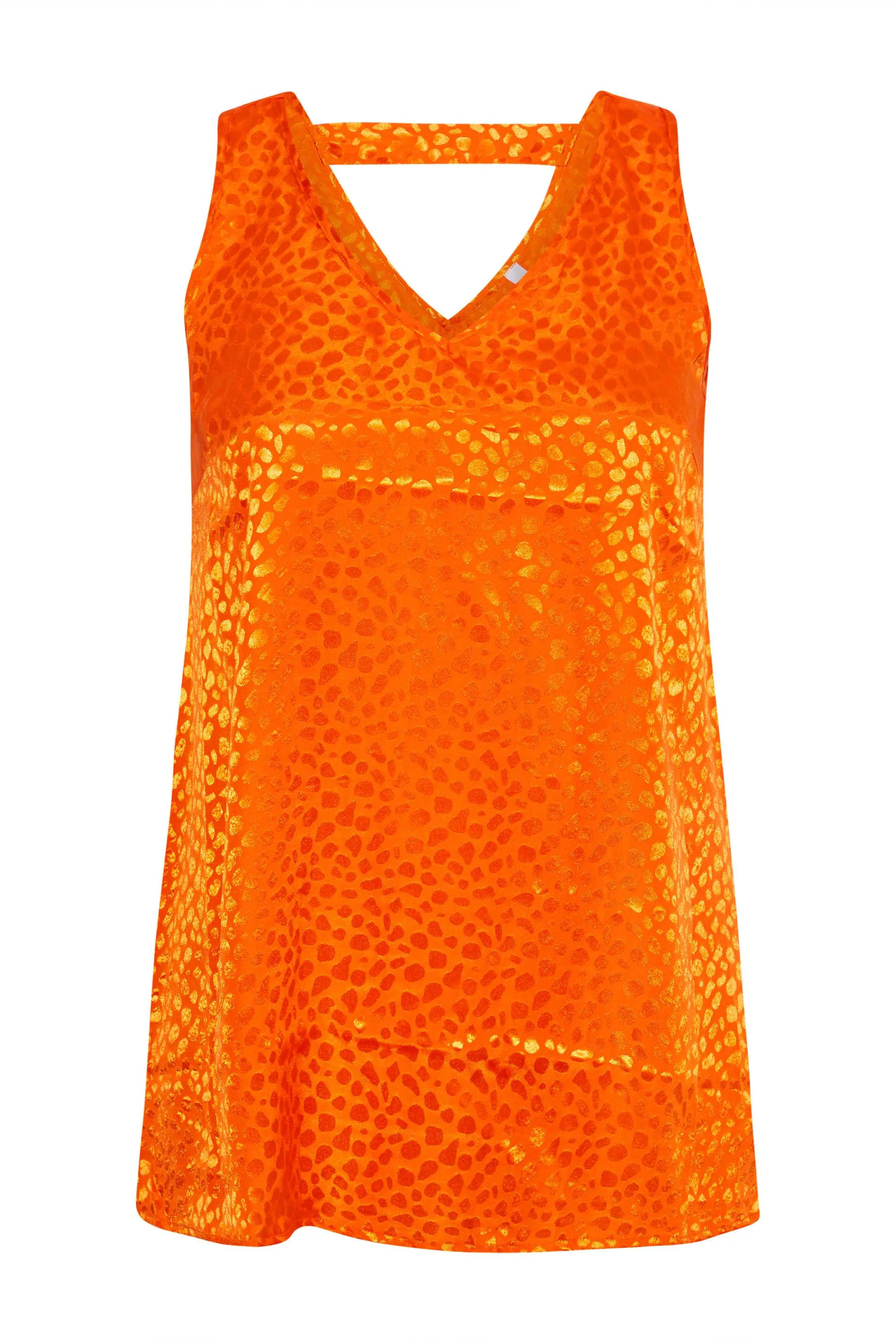 YOURS Curve Orange Animal Print Satin Vest Top