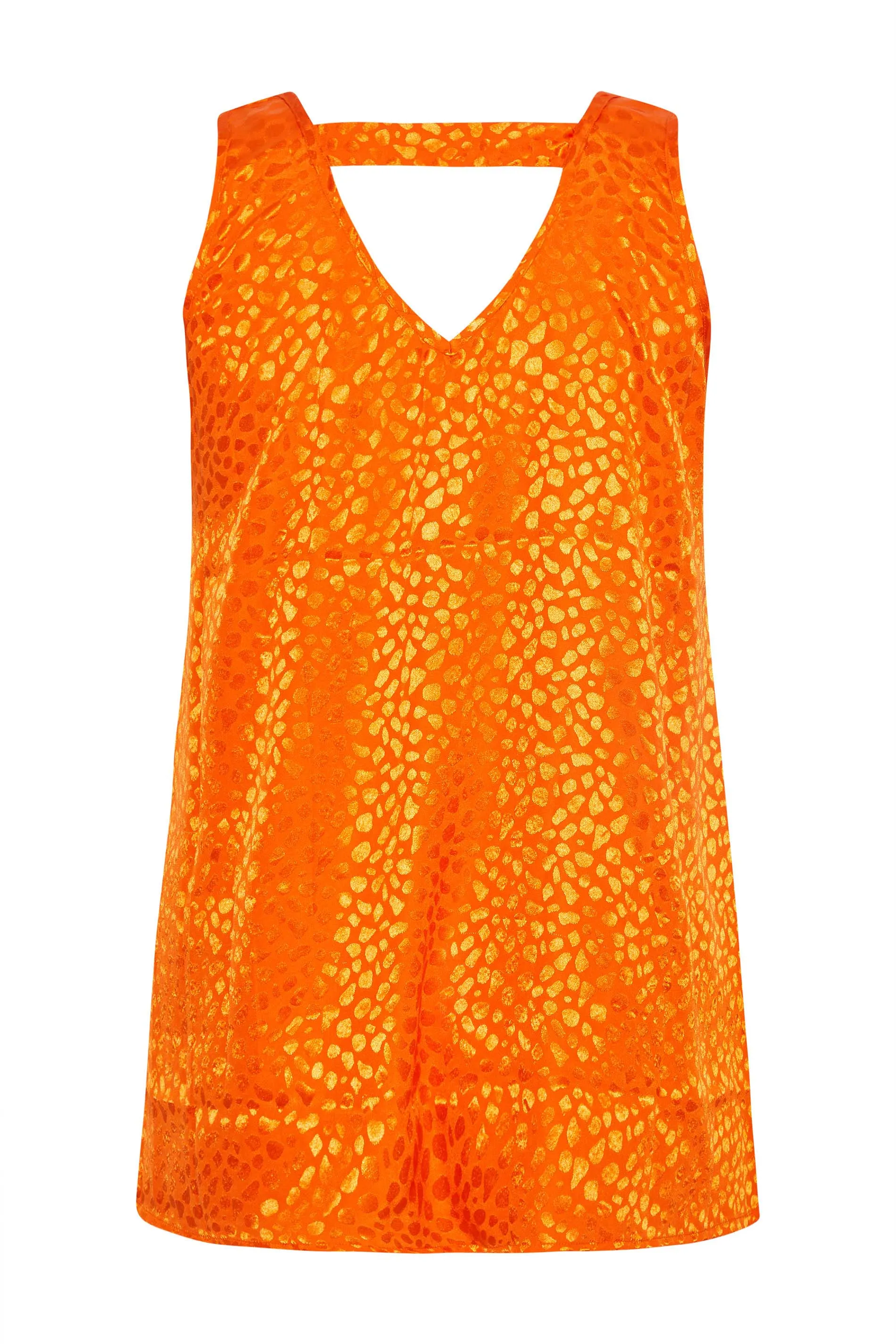 YOURS Curve Orange Animal Print Satin Vest Top